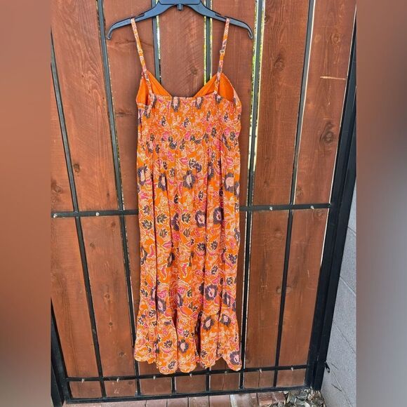 NWT Cleobella Oliana Dress Size Large Orange Floral - Picture 3 of 8